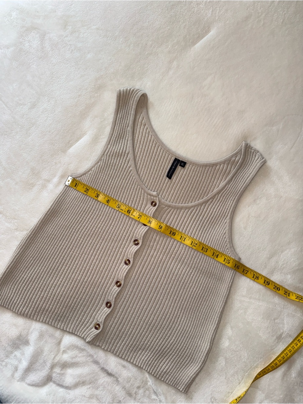 Moon & Madison Ribbed Button Front Tank Top - Picture 7 of 8